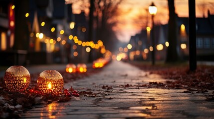 A Holiday Village With Enchanting Christmas Light, Background Images , Hd Wallpapers, Background Image