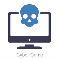 Cyber Crime and cyber icon concept