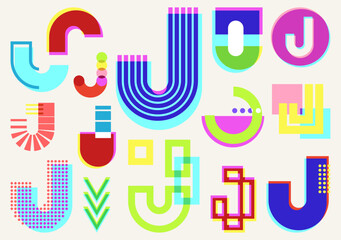 J - RISOGRAPH STOCK, COLORFUL AND COOL IN VECTOR DESIGN