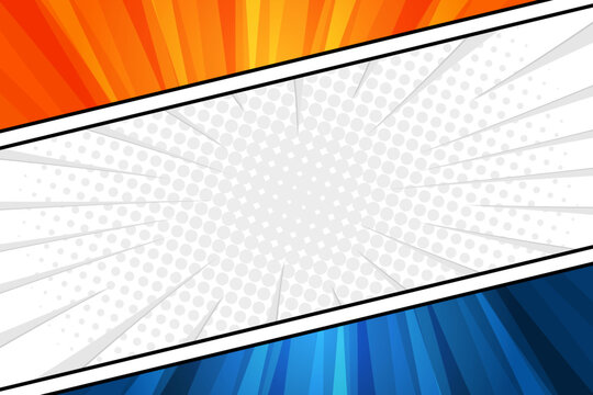 Empty comic book style frame background template