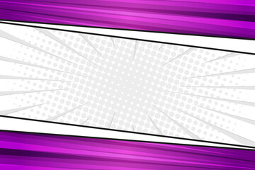 Empty purple comic book style frame background template