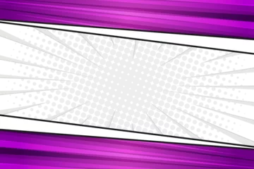 Deurstickers Empty purple comic book style frame background template © Toing