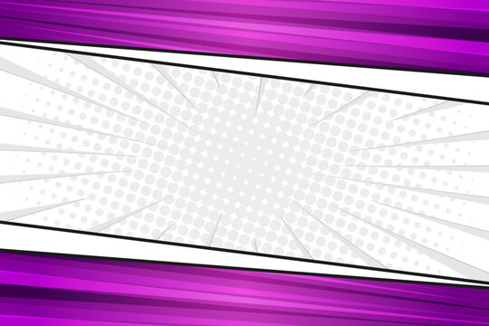 Empty purple comic book style frame background template