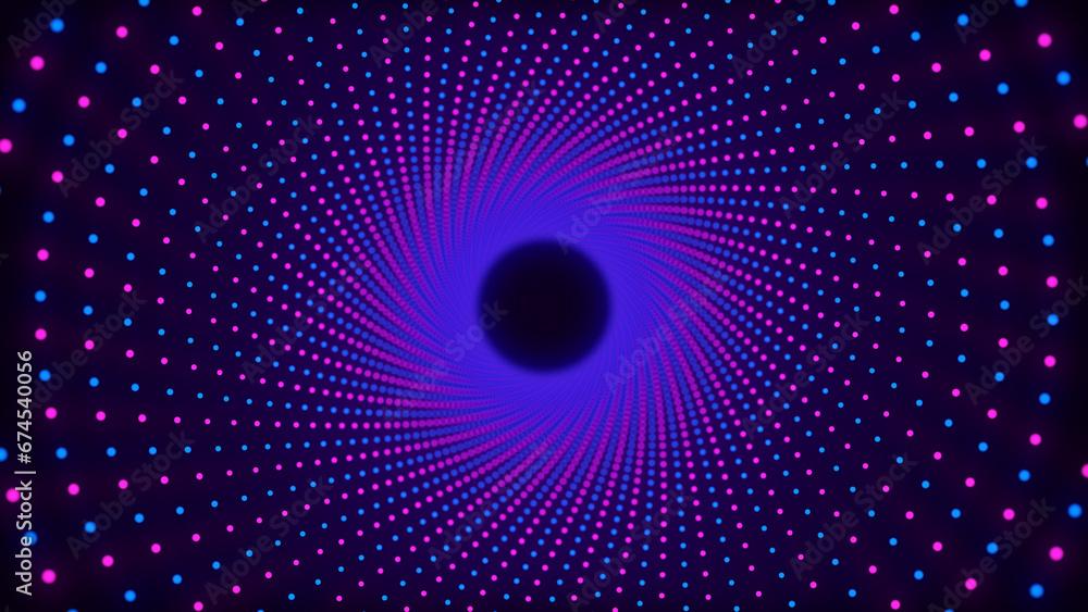 Aufkleber abstract wireframe tunnel. wormhole. 3d portal grid. futuristic fantasy funnel. 3d rendering.