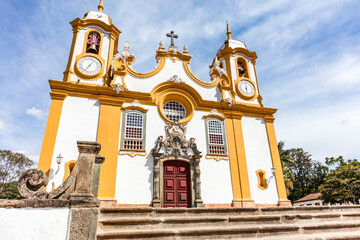 Church Former tourist attraction of Tiradentes, Catholic Main Church of Santo Antonio in the city of Tiradentes in Minas Gerais