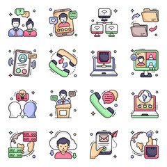 Pack of Conversation Flat Icons 

