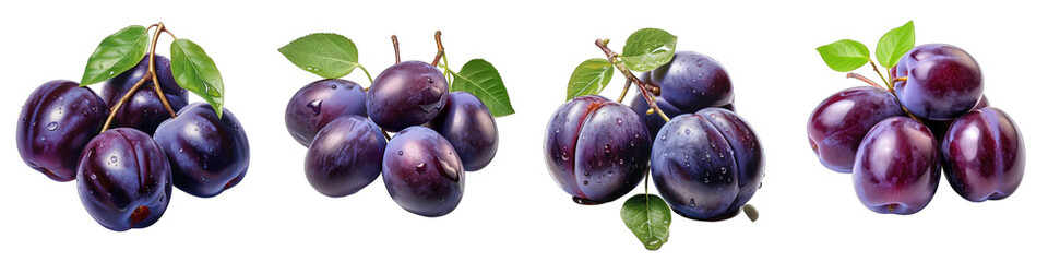 Plums  Hyperrealistic Highly Detailed Isolated On Transparent Background Png File