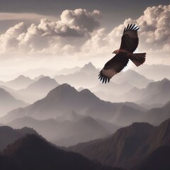 bird flying over the mountain animal background for social media