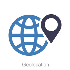 Geolocation and map icon concept