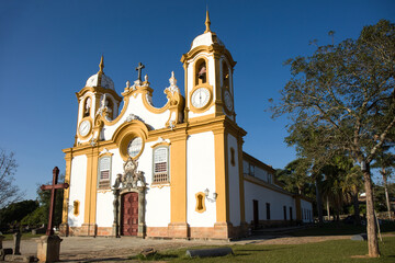 Fototapeta na wymiar Catholic Mother Church of Santo Antonio in the city of Tiradentes in Minas Gerais