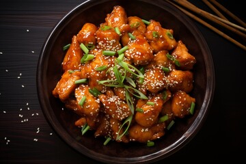 Caramel Pork with Green Onions and Sesame Seeds