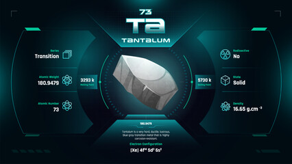 Tantalum Parodic Table Element 73-Fascinating Facts and Valuable Insights-Infographic vector illustration design