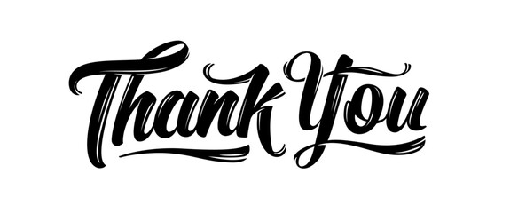 Thank You. Hand lettering Thank You for holiday Thanksgiving Day, vintage graphic, banner, poster, greeting card calligraphy thank you, postcard for holiday Thanksgiving Day. Vector Illustration