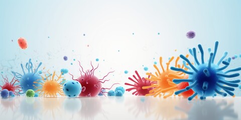 Fototapeta na wymiar Colorful Viruses, AI generated