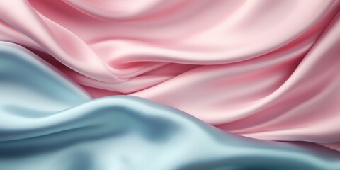 Obraz premium pink and blue silk fabric background, AI generated