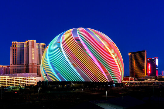 The Sphere opened September 2023, Exosphere is nightly used to display art and advertising 
Las Vegas, Nevada , United States of America