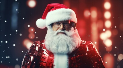 AI android Santa Claus in red hat