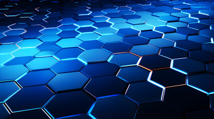 Fototapeta na wymiar blue abstract background with hexagons