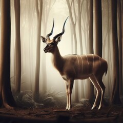 deer in the forest animal background for social media