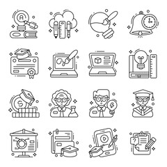 Pack of Learning Line Icons 

