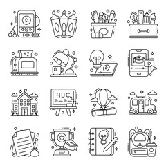 Pack of Study Line Icons 

