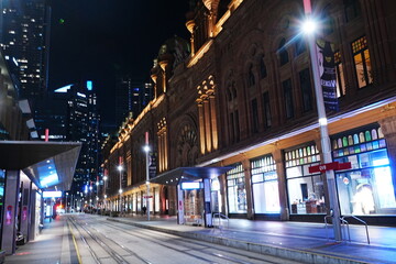 Fototapeta na wymiar Night Cityscape of Sydney in New South Wales, Australia - オーストラリア ニューサウスウェールズ シドニー 町並み 夜景