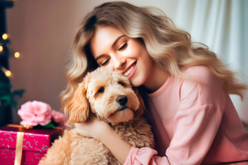 Radiant Woman with Her Poodle