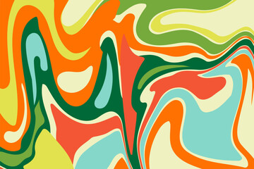 Psychedelic swirl acid wave rainbow line backgrounds in 1970s 1960s hippie style. y2k wallpaper patterns retro vintage 70s 60s groove. psychedelic poster background - obrazy, fototapety, plakaty