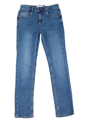 Blue jeans isolated on white background