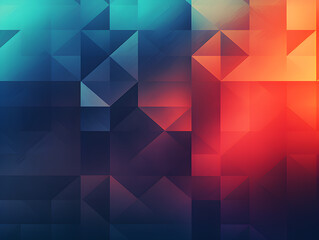 Obraz premium Abstract Geometric Background in Blue and Red Hues - Concept of Digital Technology and Modern Design