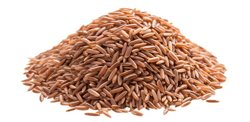 Pile of brown rice, cut out