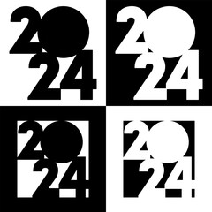 Happy New Year 2024 banner. Vector illustration.