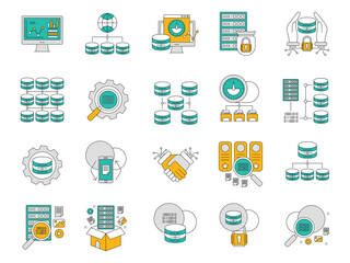 Big data icon set