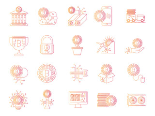 bitcoin icon set