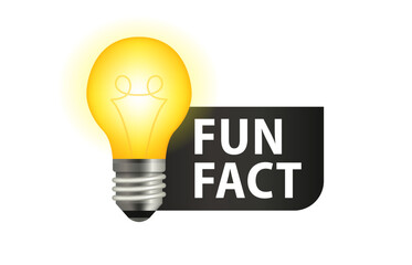 Fun fact label. light bulb. Fun Fact vector template post with idea bulb light icon sticker for social media background, quick tips blank template. Vector illustration