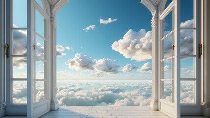 Window view of the clouds in the sky