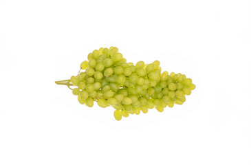 One bunch of sweet grapes, macro, isolated on white background.
