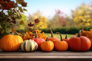 Naklejka premium A collection of fresh Autumn harvest pumpkins. Autumn seasonal concept.