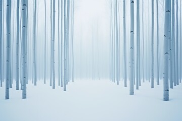 Abstract background of Winter forest covered with snow. Winter seasonal concept.