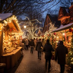 Fototapeta na wymiar Christmas market in the old town of Wroclaw, Poland.