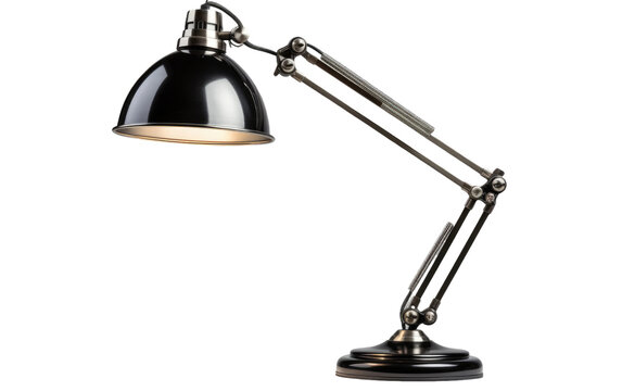 Lovely Black Desk Lamp Isolated on Transparent Background PNG.