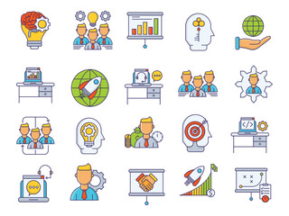 Corporate business icon set