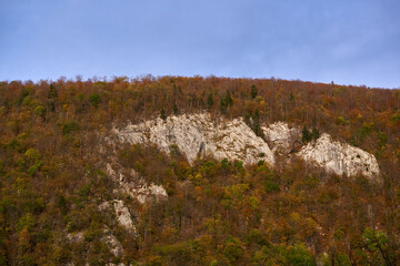Autumnal landscape of mountains and forests