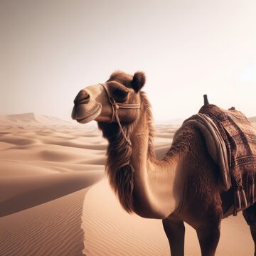 carnel on the desert animal background for social media