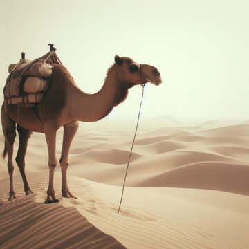 carnel on the desert animal background for social media