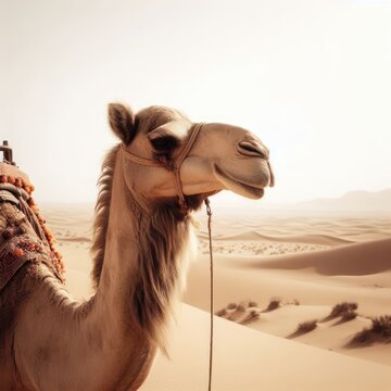 carnel on the desert animal background for social media