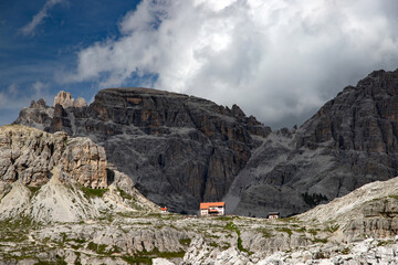 Rifugio Locatelli, mountain hut Antonio Locatelli, in the Tre Cime nature park.