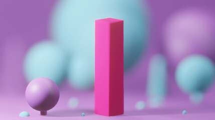 Simple Universe made up of simple shapes primarily purple, pink and blue colors