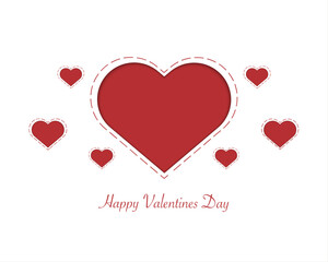 Happy Valentines Day With Hearts Paper