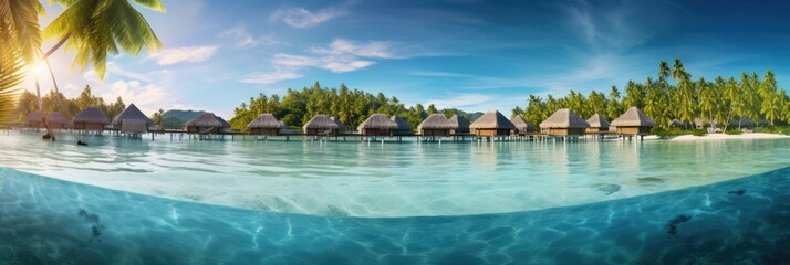 Fototapeta na wymiar Luxury hotel and resort at sea beach in tropical sea.